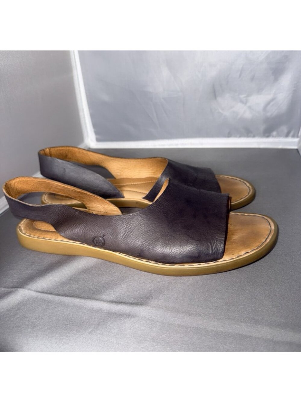 Born Women's Inlet Sling Back Sandal Dark Brown Espresso Shade Leather Size 10M - Picture 3 of 7